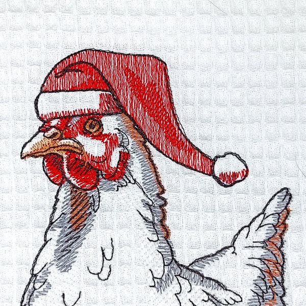Santa Chicken Tea Towel